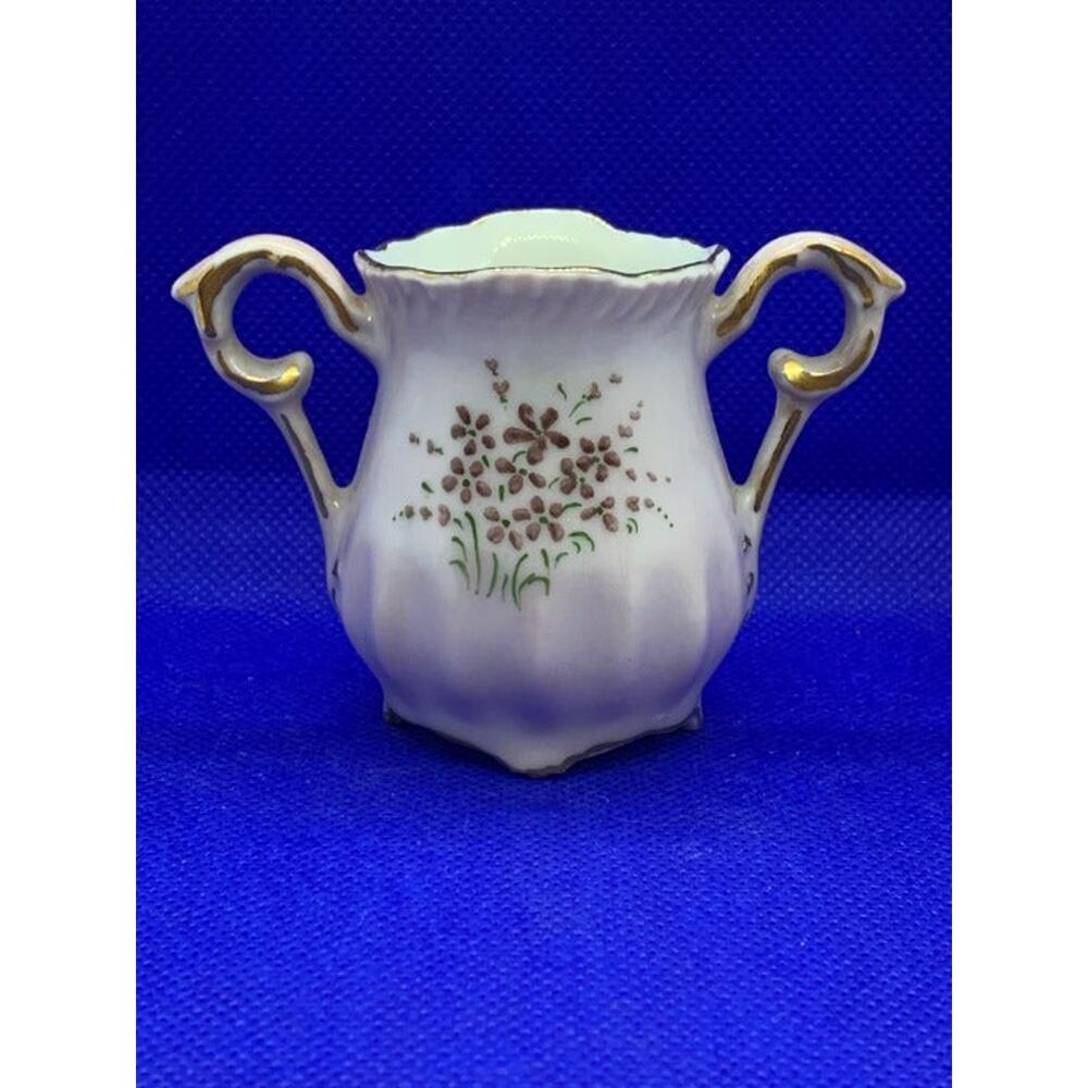 Porcelain Two Handle Creamer Purple Flower Phyllis